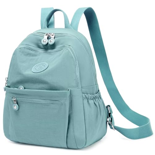 Mini Backpack Purse for Women Lightweight Nylon Casual Bag Small Daypacks for Work Travel (A Light Green) - color: A Light Green