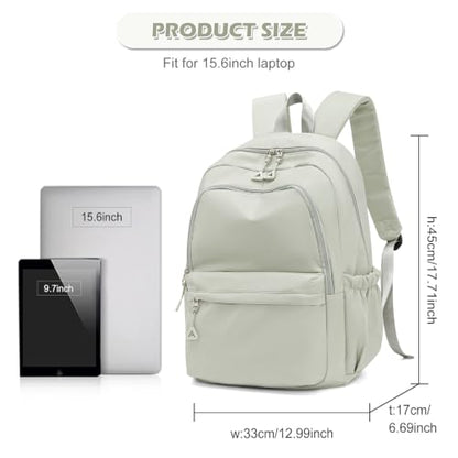 suwasp Casual Laptop Backpack for Women Men Waterproof Lightweight Backpacks Bag 15.6inch Laptop Daypack Large Capacity Backpack, Light Green - color: Light Green-m