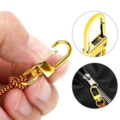 NOVWANG 8-Pack Gold Zipper Pulls Detachable Zipper Replacement Zippers Repair Tab Kit for Handbags Purse Wallet Luggage Jackets Clothing Accessories - style: Gold