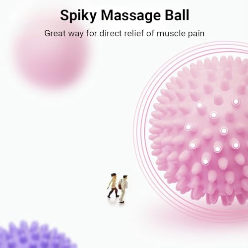 Spiky Peanut Massage Balls,4 Piece Hard Spiky Massage Ball Roller Set，Myofascial Release Ball，Foot Pain Relief, Muscle Therapy, Back Massage, Plantar Fasciitis Support