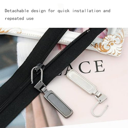 20 PCS Zipper Pull Replacement，Detachable Metal Zippers Pulls，Repair Metal Zipper Handle/Head Cord Extender Mend Fixer Slider for Luggage Clothing Jackets Backpacks Boots Purse Coat Universal Extender