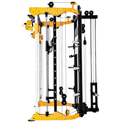 Altas Strength 3059 Smith Machine Home Gym with 1000 lb Capacity and Cables | All-in-one Smith machine with cable system, 1,000 lb capacity, safe solo training, and compact home gym design.