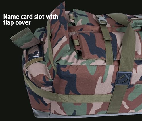 Large Military Duffle Bag Backpack Tactical Field Gear Equipment Duffel Bag Army Deployment Bag 85L - color: DW Camo