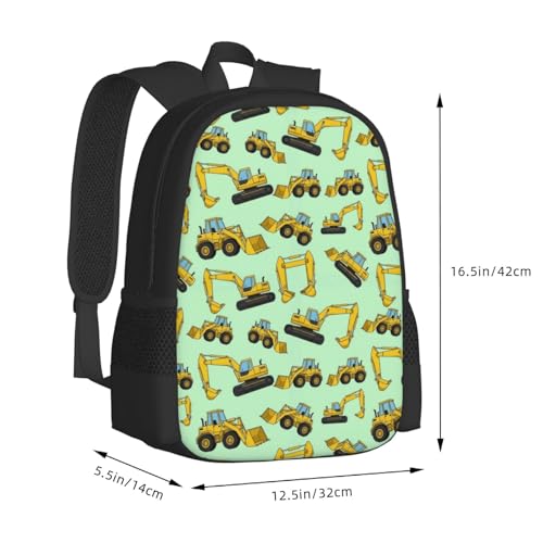Breathable Outdoor Daypack Cartoon Construction Truck Excavator, Durable Anti Theft Travel Backpack Adjustable Strap Shoulder Bag for Hiking Camping City Walking - color: Design (877)