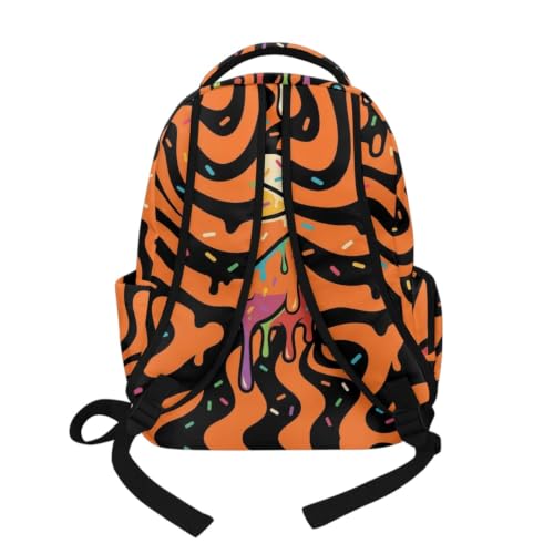 Suobstales Basketball Drip Print Kids School Backpack Casual Travel Daypack School Bookbag Backpack for Teens Boys Girls Lightweight Middle School Backpack with Adjustable Padded Straps - color: Basketball Drip