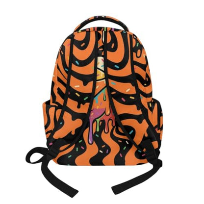 Suobstales Basketball Drip Print Kids School Backpack Casual Travel Daypack School Bookbag Backpack for Teens Boys Girls Lightweight Middle School Backpack with Adjustable Padded Straps - color: Basketball Drip