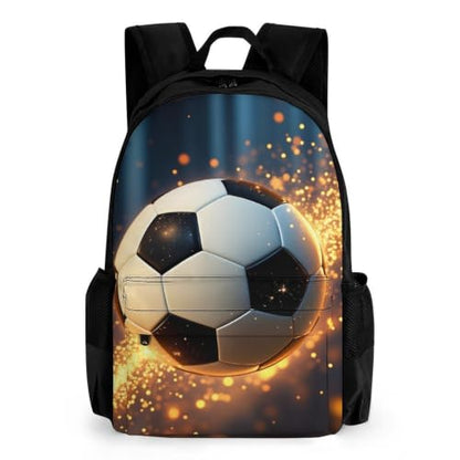 Football Flame Backpack, Durable Polyester Daypack with Laptop Compartment, Reinforced Bottom, Adjustable Shoulder Straps And Multi Pockets for Travel And Daily Use - color: Football Flame