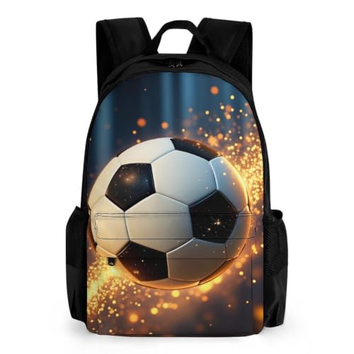 Football Flame Backpack, Durable Polyester Daypack with Laptop Compartment, Reinforced Bottom, Adjustable Shoulder Straps And Multi Pockets for Travel And Daily Use - color: Football Flame