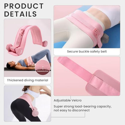 Exercise Hip Thrust Belt Workout Equipment Weighted Adjustable for Glute Strength Training, Use with Heavy Duty Kettlebells - color: pink