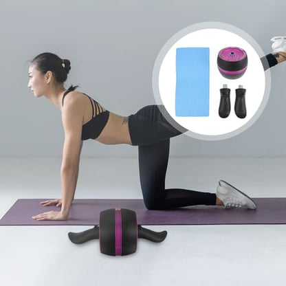 UKCOCO Ab Roller Wheel Fitness Roller for Core Workout, Portable Abs Abdominal Trainer Wheel with Automatic Rebound, Home Exercise Equipment for Men and Women