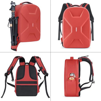 MOSISO Camera Backpack, DSLR/SLR/Mirrorless Photography Camera Bag 15-16 inch Waterproof Hardshell Case with Tripod Holder&Laptop Compartment Compatible with Canon/Nikon/Sony, Red - color: Red