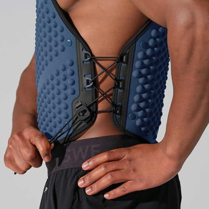 OMORPHO Men’s 20 lb G-Vest Icon Bundle, adjusts from 10 lb to 20 lb in increments with included G-Pack weight panels, low-profile, fully adjustable, comfort fit. Great for walking, hiking, running and training. - color: Ocean