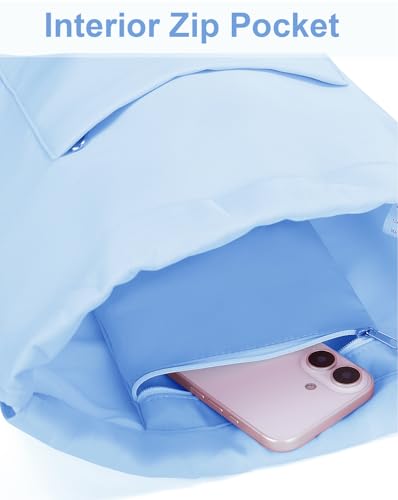 BAVELOE Drawstring Backpack Sports Gym Sackpack with Pockets Water Resistant Cinch String Bag for Women Men（Blue） - color: Blue