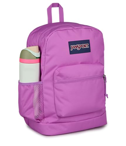 JanSport Cross Town Plus Backpack - Large Main Compartment, Side Water Bottle Pocket, 15-Inch Padded Laptop Sleeve - Digital Fuchsia - color: Digital Fuchsia