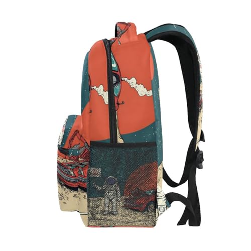 ALAZA Pop Art Retro Astronaut Space Cartoon Large Backpack Personalized Laptop iPad Tablet Travel School Bag with Multiple Pockets for Men Women College - color: Astronaut