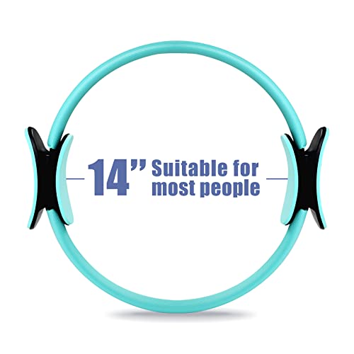 RitFit Pilates Ring Circle - 14 Inch Magic Fitness Circle for Toning Inner & Outer Thighs, Bonus Workout Guide Included - style: Cyan