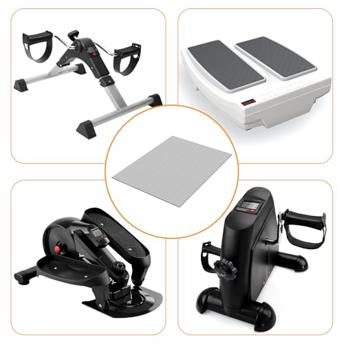 Double Non-Slip Workout Mat for Ellipse Leg Exerciser, Ellipse Machine Mat, Exercise Mat for Under Desk Ellipticals, Suitable for Electric Seated Foot Pedal Exerciser, 23.6" × 19.7" - size: 23.6"L x 23.6"W x 0.1"Th