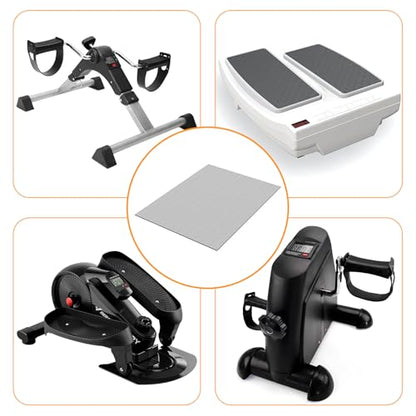 Double Non-Slip Workout Mat for Ellipse Leg Exerciser, Ellipse Machine Mat, Exercise Mat for Under Desk Ellipticals, Suitable for Electric Seated Foot Pedal Exerciser, 23.6" × 19.7" - size: 23.6"L x 23.6"W x 0.1"Th
