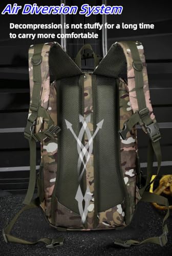 Heavy duty zipper military backpack Outdoor Tactical Backpack，Nylon canvas Knapsack，hiking camping travel Backpack， 3-day backpack，water resistant (Black) - color: Black
