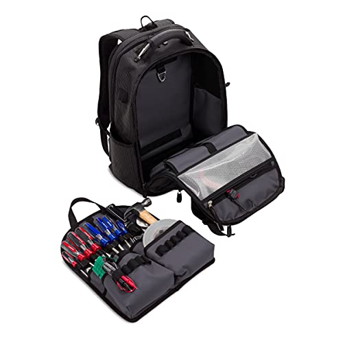 SwissGear Tool Bag Backpack, Fits Up to 17-Inch Laptop, Work Pack PRO, Black - color: Black, size: Large
