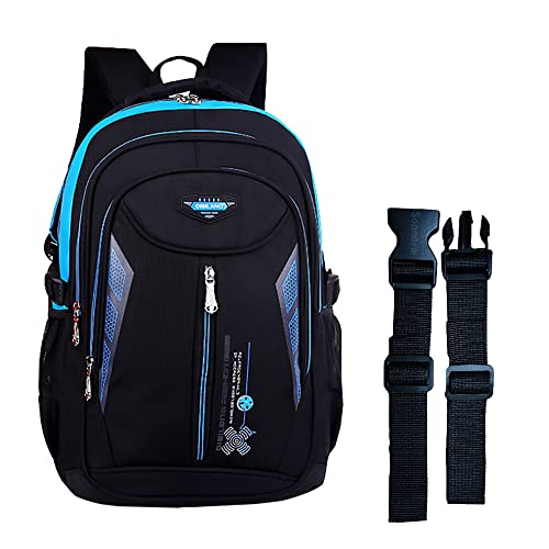 Water Resistant School Bag Durable Travel Camping Backpack for Boys and Girls - color: Blue