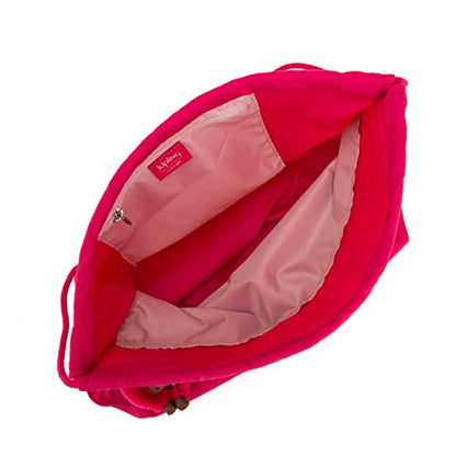 Kipling Women's Supertaboo Drawstring Bag, Strong, Colorful, Convenient, Polyamide Schoolbag - color: True Pink, size: 15.5''L x 17.75''H x 0''D