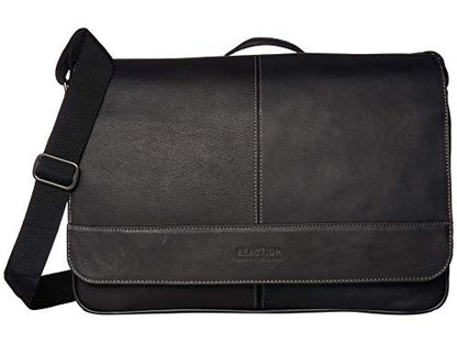 Kenneth Cole REACTION Out Of The Bag Manhattan Colombian Leather RFID 15.6" Laptop Briefcase - color: Black