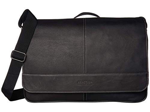 Kenneth Cole REACTION Out Of The Bag Manhattan Colombian Leather RFID 15.6" Laptop Briefcase - color: Black