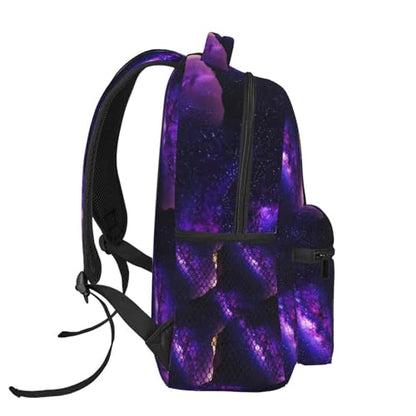 Outdoor Hiking Backpack Purple Space Galaxy Shimmering, Water Resistant Daypack with Side Mesh Pockets for Camping, Beach and Sports - color: Pattern (266)