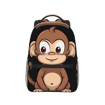 Cartoon brown monkey Travel Backpack for Men & Women 15.6 inch Laptop Backpack Waterproof Work Back Pack - color: Cartoon Brown Monkey
