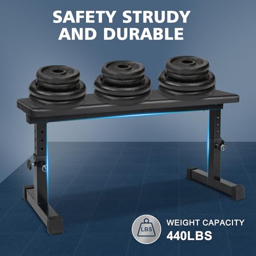 Adjustable Weight Bench Heavy Duty Steel Flat Workout Bench for Home Gym with Quick Assembly, Anti-Slip Base Multi-Functional Strength Training Bench for Full-Body Workouts