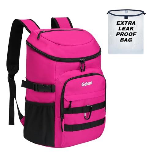 Cooler Backpack Insulated Leak Proof,Small Soft Coolers Bag for Men and Women Camping,Travel,Beach,Hiking,Picnic - color: Pink