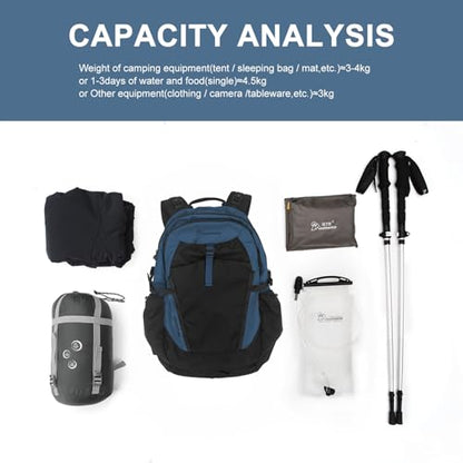 MOUNTAINTOP 30L Hiking Backpack,Men Women Camping Backpack,Lightweight Trekking Travel Backpacks for Climbing Skiing Cycling - color: Blue-40l, size: 40L