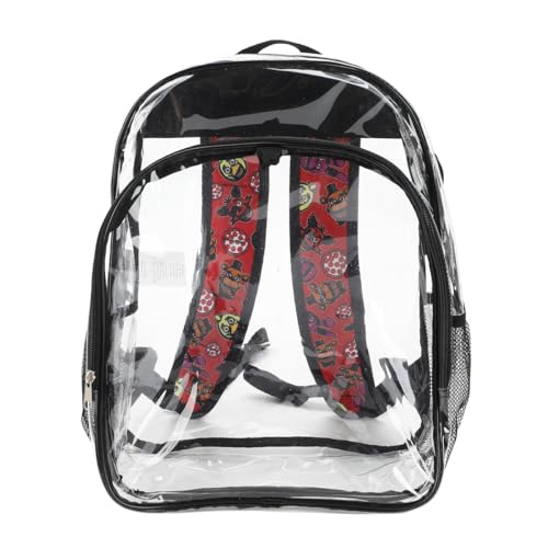Five Nights at Freddy's 5-Piece Backpack & Lunchbox Set With Water Bottle - color: Black, Red, Brown & Clear, size: 16 Inches