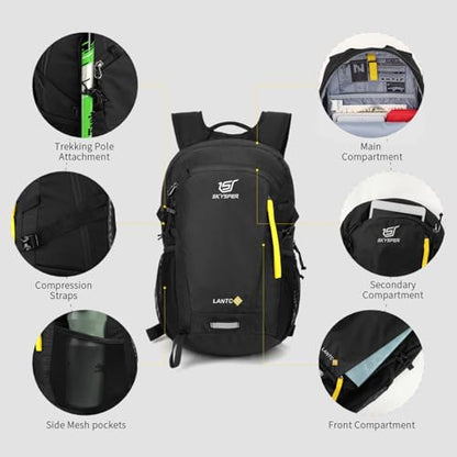 SKYSPER Small Hiking Backpack, 20L/30L Lightweight Travel Backpacks Hiking Daypack for Women Men - color: Lantc20-black, size: 30L