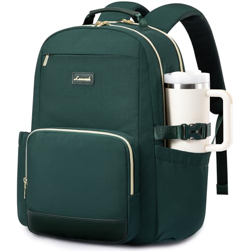 LOVEVOOK Laptop Backpack for Women with Pouch Pocket for Large Capacity Cup,18 Inch Laptop Computer Bag Travel Backpack Purse,Waterproof Work Business Backpack College Teacher Bags,Dark Green - color: Dark Green, size: 18 Inch