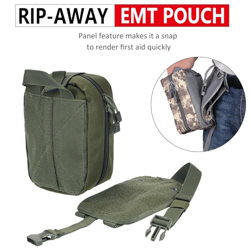 Molle First aid Kit pouch Empty ifak bag EMT Tactical Pouch for Med Rescue - color: OD