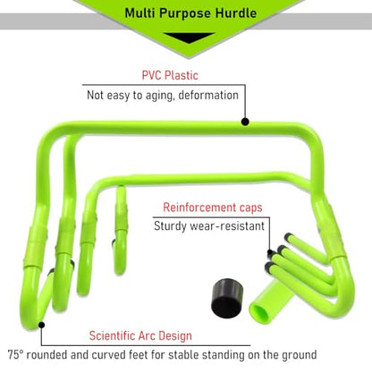 SRNSAEB Kids Adjustable Hurdle 20 15 10 8 6 5 Pcs, Rotatable Pediatric Hurdles with Portable Carry Strap, Park/Backyard/Home Agility Training Equipment Hurdle Set for Students/Preschoolers(20pcs) - size: 20pcs