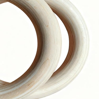 Wooden Gymnastic Rings, Gymnastics Grips - Strength Training Rings - for Home Gym Fitness Exercise Playground Indoor Outdoor