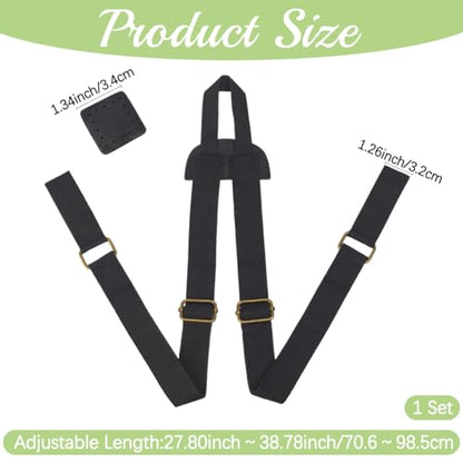 Backpack Straps Replacement Adjustable PU Leather Canvas Shoulder Strap Sewing Mount Belts for Backpacks Rucksack Daypack Laptop Back Pack Business Work Bag Travel Study DIY Craft(Brown) - color: Black
