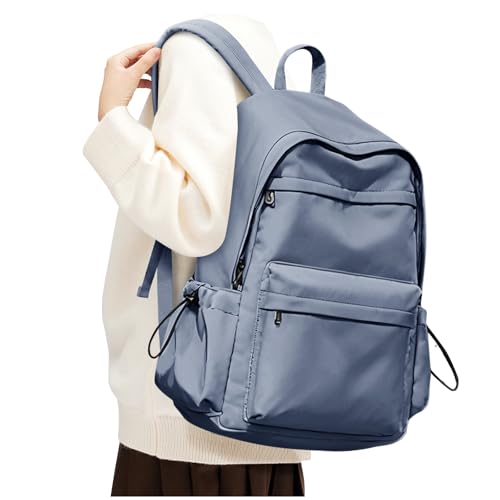 BJLFS Dark Blue Backpack for School Women Girls, Waterproof Bookbag Cute High School Backpackss for Men Teen Boys, Lightweight Travel College Backpack Mochilas Escolares para Casual Daypack Rucksack - color: Blue