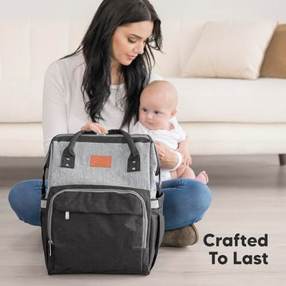 KeaBabies Baby Diaper Bag Backpack - Large Baby Bag for Boys, Girls, Waterproof Multi Function Travel Diaper Backpack with Changing Pad, Durable Travel Essentials for Moms and Dads (Graphite) - color: Graphite