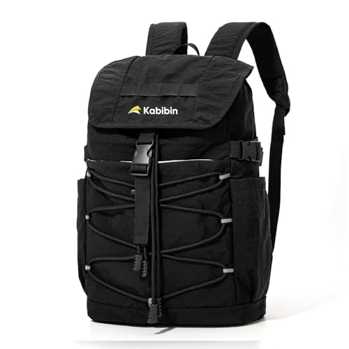 Travel Backpack for Women Men, Carry On Laptop Backpack fits 16'' Laptop, Lightweight Waterproof Nylon Casual Daypack with Multiple Pockets, Basics Bag for Outdoor, Walking, Hiking. - color: Black