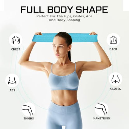 12 Pcs Fabric Resistance Bands for Working Out Non-Slip Booty Exercise Loop Bands for Women Men Glutes Hip Thigh Butt Yoga Pilates Fitness Gym, Light Medium Heavy - color: Blue, style: Medium Resistance