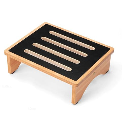 StrongTek 5" High Wooden Bed Step Stool for Adults, Sturdy Bedside & Shower Steps, 440lb Capacity, Versatile Mobility Aid for Seniors, Kitchen Use, Surgery Recovery, Anti-Slip, Portable Design - size: 5"-Natural