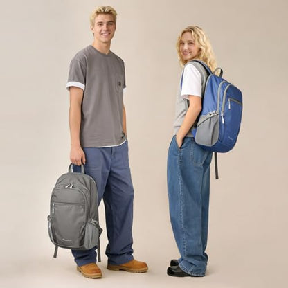 Seektop Lightweight Packable Hiking Backpack Water Resistant Expandable 20L-28L for Women Men, RFID Day Pack for Travel - color: Grey