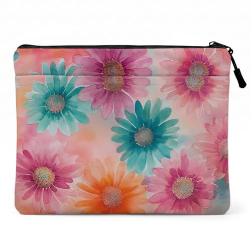 13.3 inch Laptop Case, Colorful Watercolor Floral Print Laptop Sleeve, Velvet Computer Sleeve with Pocket, Compatible with 13-13.3 Slim Laptops, Minimalist Notebook Bag for Bachelorette Party - color: Watercolor Floral 1428