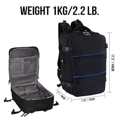 Airline Flight Approved Multifunctional Large Travel Backpack For Women Man,Travel Essentials,Carry On/Personal Item Backpack Under 18x14x8,Laptop Backpack,AntiTheft pocket,USB port
