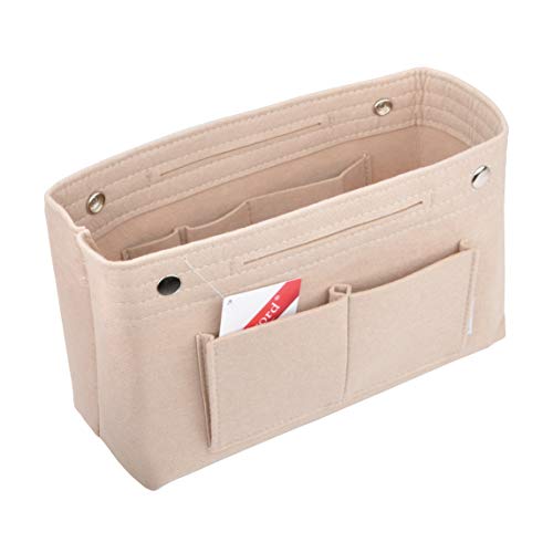 Vercord Felt Purse Tote Organizer Insert Divider Inside Handbag for Women Medium Beige, 11 inch x7.1 inch x3.5 inch - color: B-medium-beige