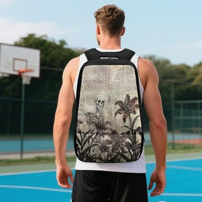 Basketball Backpack With Separate Ball Compartment And Shoes Fit Basketball Volleyball Football - color: Skeleton